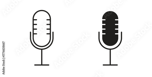 Microphone icon line. eps 10 vector illustration