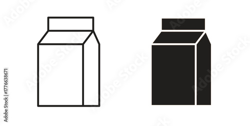 Milk carton icon line. eps 10 vector illustration