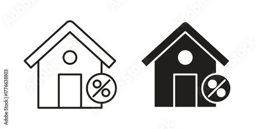 Mortgage icon line. eps 10 vector illustration