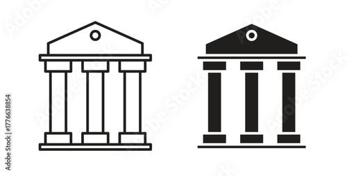 Museum icon line. eps 10 vector illustration
