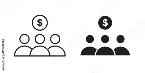 Mutual funds icon line. eps 10 vector illustration