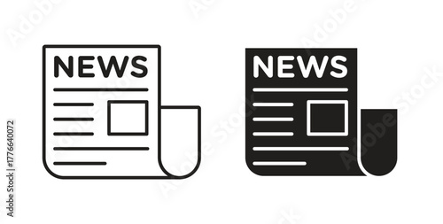 Newspaper icon line. eps 10 vector illustration
