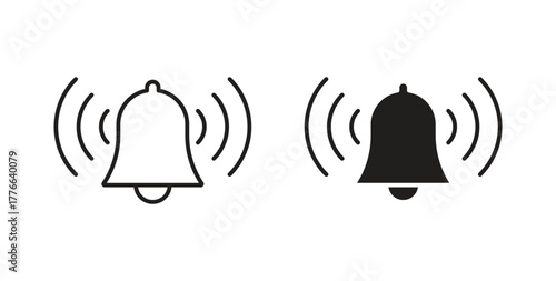 Notification bell icon line. eps 10 vector illustration