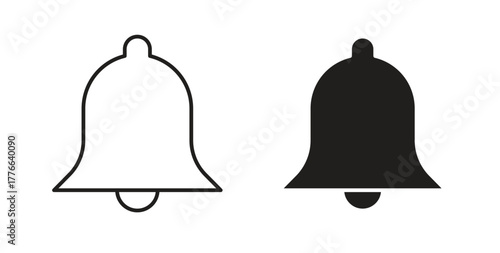 Notification icon line. eps 10 vector illustration
