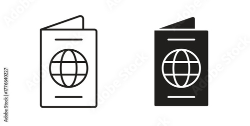 Passport icon line. eps 10 vector illustration