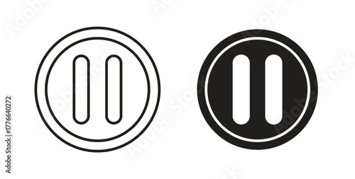 Pause button icon line. eps 10 vector illustration