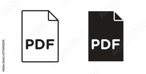 PDF file icon line. eps 10 vector illustration