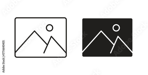 Picture icon line. eps 10 vector illustration