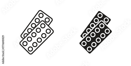 Pill blister line. eps 10 vector illustration icon line. eps 10 vector illustration