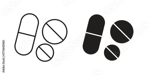 Pills icon line. eps 10 vector illustration