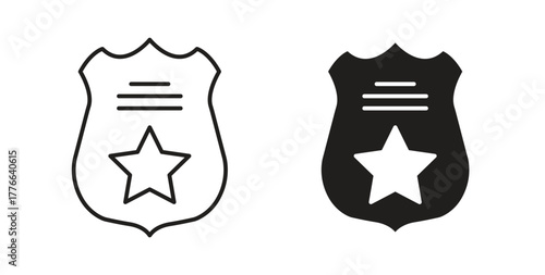 Police badge icon line. eps 10 vector illustration