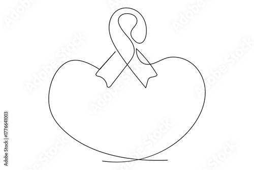 World AIDS Day Vector Poster,
Ribbon Line Art Illustration