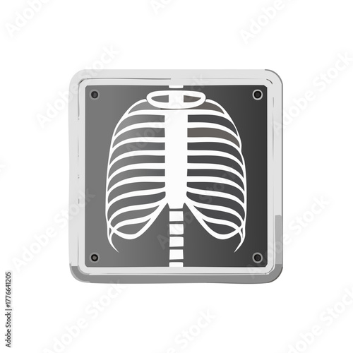 Human rib cage Xray image on diagnostic film medical illustration health checkup skeletal system