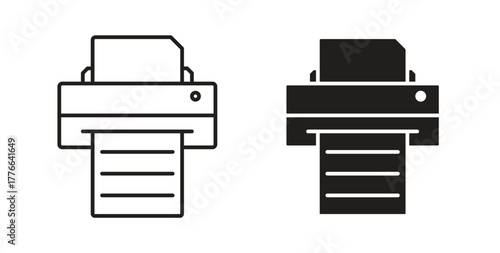 Print icon line. eps 10 vector illustration