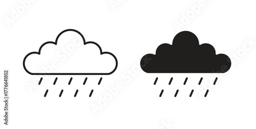 Rain icon line. eps 10 vector illustration