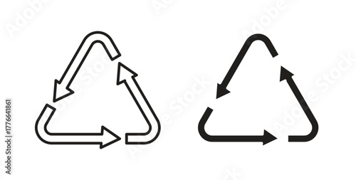 Recycle icon line. eps 10 vector illustration