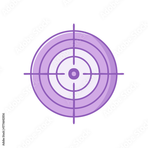 Purple Target Concentric Rings Focus Precision Goal Achievement Bullseye Icon