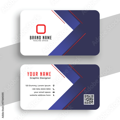 Professional black and red elegant business card template