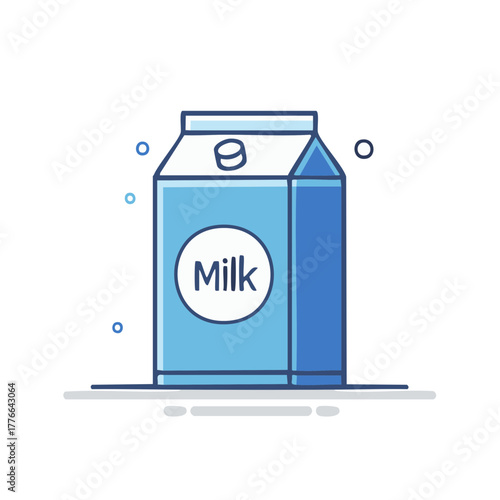 Carton of Milk Illustration Clean Minimalist Design Food and Beverage Fresh Healthy Drink Dairy Product