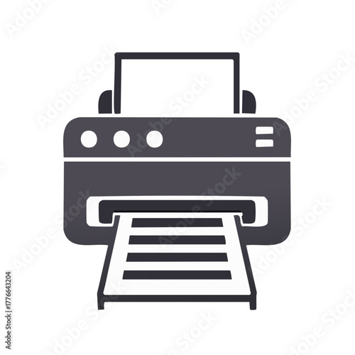 Modern printer device outputting printed pages for office or home use