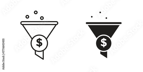 Sales funnel icon line. eps 10 vector illustration