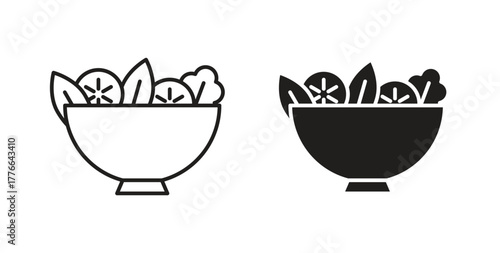 Salad icon line. eps 10 vector illustration