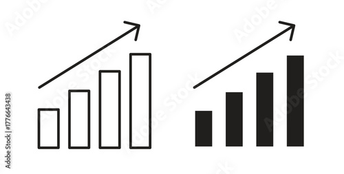 Sales growth icon line. eps 10 vector illustration