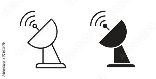 Satellite dish icon line. eps 10 vector illustration