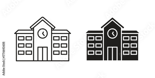 school icon line. eps 10 vector illustration