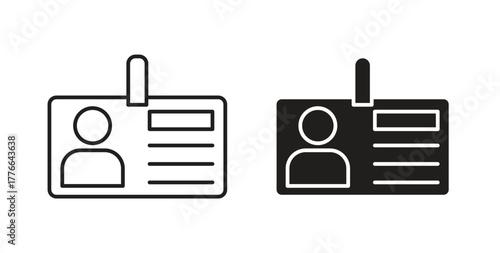 Security badge icon line. eps 10 vector illustration