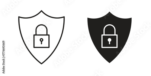 Security lock icon line. eps 10 vector illustration