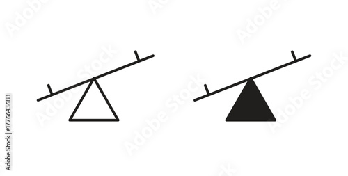 Seesaw icon line. eps 10 vector illustration