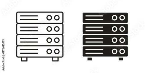 Server icon line. eps 10 vector illustration