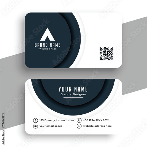 circular blue modern business card design
