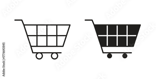 Shopping cart icon line. eps 10 vector illustration