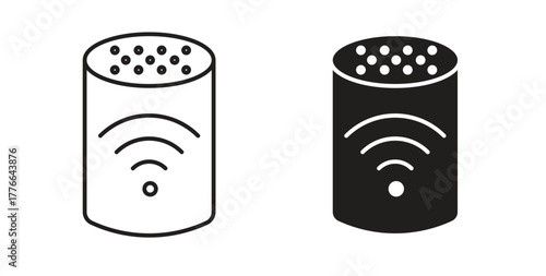 Smart speaker icon line. eps 10 vector illustration
