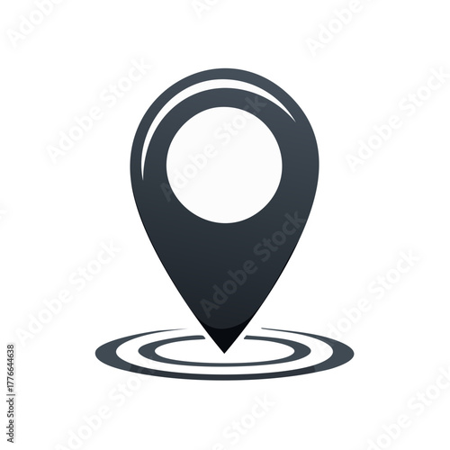Modern Geotag Location Pin Icon Pointing to a Destination Target