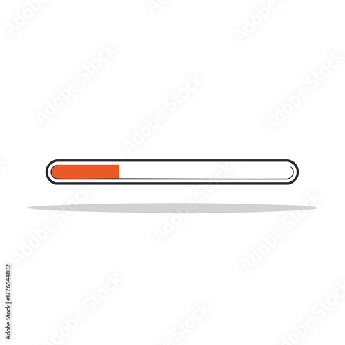 Progress bar with orange loading indicator and shadow effect