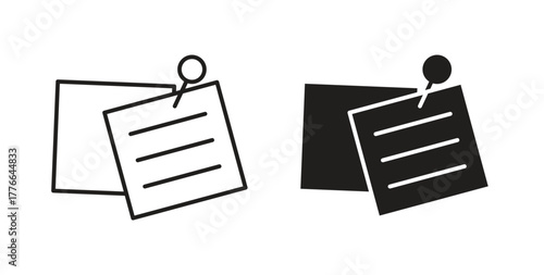 Sticky note icon line. eps 10 vector illustration