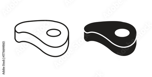 Steak icon line. eps 10 vector illustration