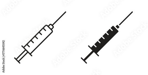 Syringe icon line. eps 10 vector illustration