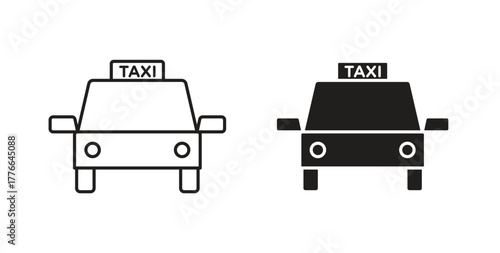 Taxi icon line. eps 10 vector illustration