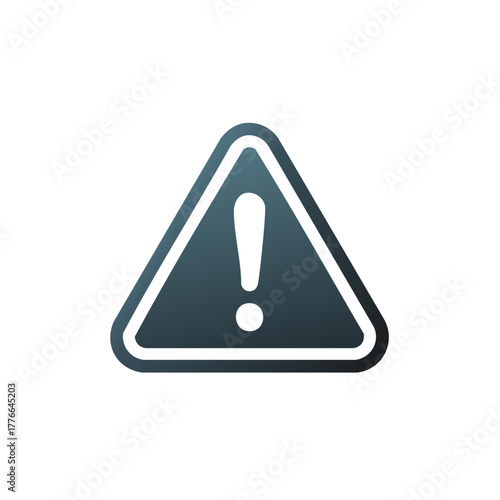 Warning Sign Alert Symbol in Triangle Shape Exclamation Point Icon Dark Blue Gradient