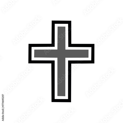 Bold Christian Cross Design: Minimalist Symbol of Faith and Spirituality