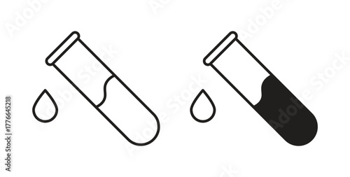 Test tube icon line. eps 10 vector illustration