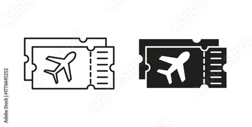 Ticket icon line. eps 10 vector illustration
