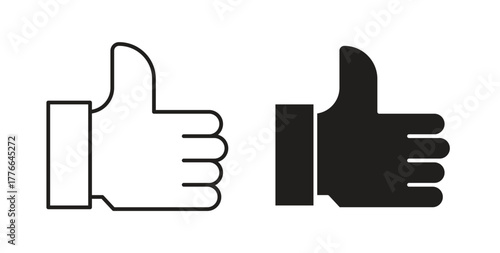 thumbs up icon line. eps 10 vector illustration