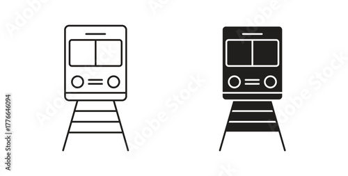 Train icon line. eps 10 vector illustration