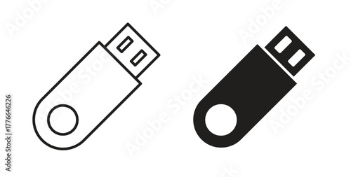 usb drive icon line. eps 10 vector illustration