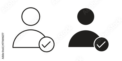 User check icon line. eps 10 vector illustration